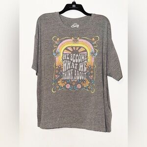 Live Outside the Limits T-Shirt with Rainbows and Butterflies EUC XL RUNS BIG